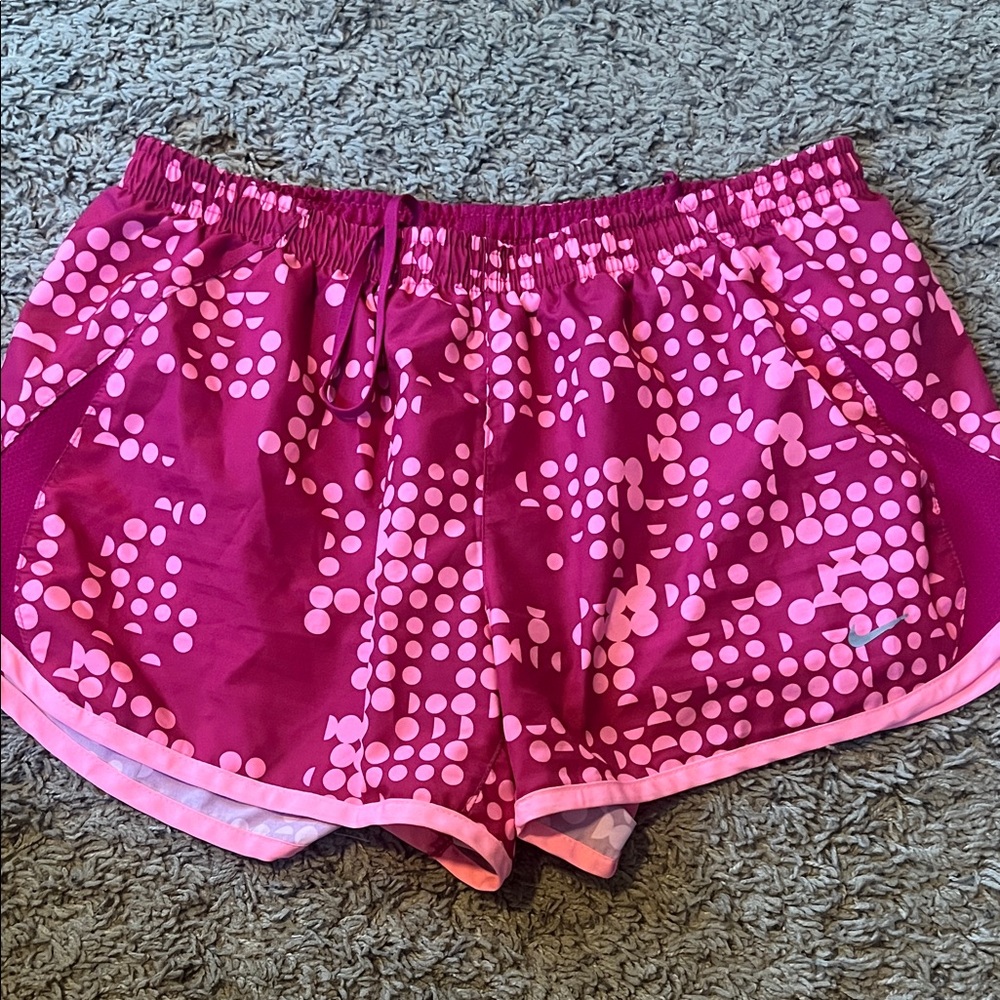 Nike Pink Dotted Women's Athletic Shorts